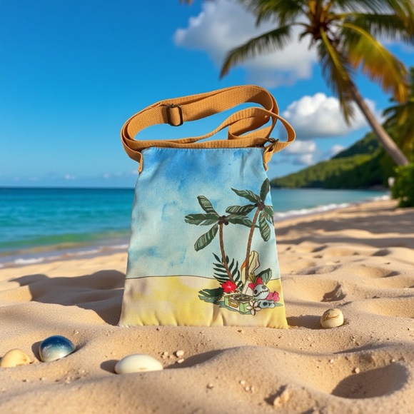 Loungefly Disney Passport Crossbody Bag Featuring Lilo and Stitch on Hammock - Picture 2 of 4